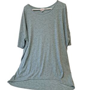 Lularoe Women’s Knit Top 2X Blue Green High Low Hem Shirt Blouse